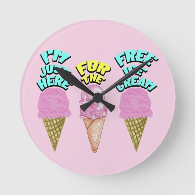 Relógio Redondo O partido Mikitiez icecream favorece o verão (Frente)