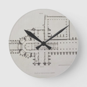 Relógio Redondo O plano da abadia de Westminster, chapeia 1 'de