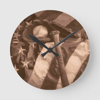 Relógio Redondo O pulso de disparo de fã de basebol