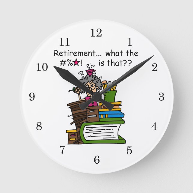 Relógio Redondo O que é humor da aposentadoria (Frente)