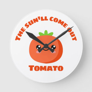 Relógio Redondo O sol vai sair Tomato