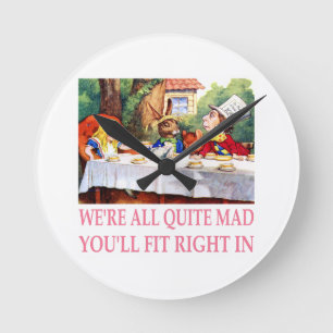 Relógio Redondo O Tea Party in Alice no País das Maravilhas