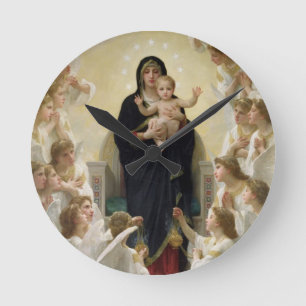 Relógio Redondo O Virgin com Anjo, 1900 (óleo em canvas)