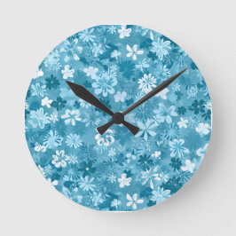 Relógio Redondo Ocean Breeze Floral Turquoise Botanical