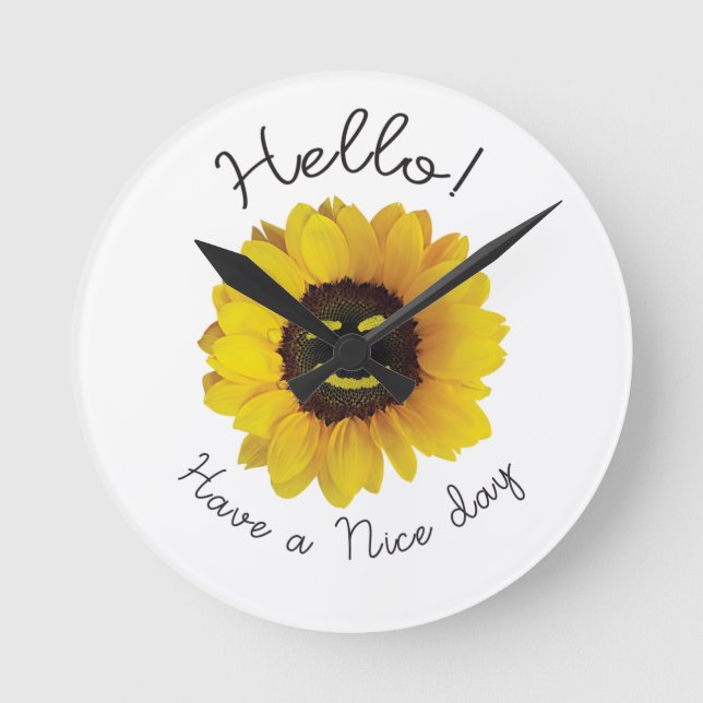 Relógio Redondo Olá! Tenha um bom dia (Frente)