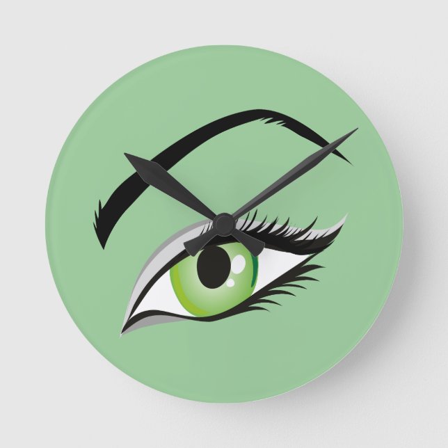 Relógio Redondo olho-149673 BEAUTY FASHION MAKEUP SALON, verde (Frente)