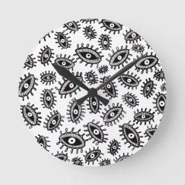 Relógio Redondo Olhos duplos brancos