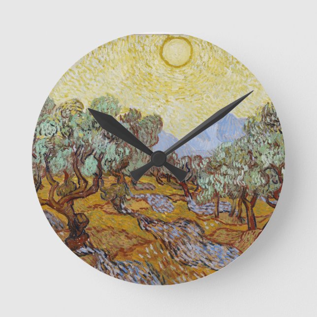 Relógio Redondo Oliveiras de Vincent van Gogh |, 1889 (Frente)