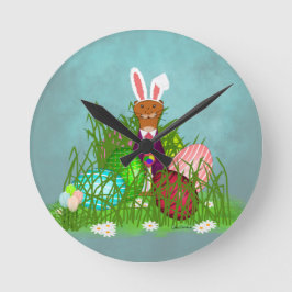 Relógio Redondo Oliver The Otter e a Caça ao Ovo da Páscoa Excelen