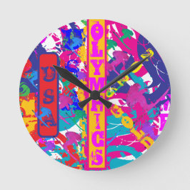 RELÓGIO REDONDO OLYMPIC SKIING