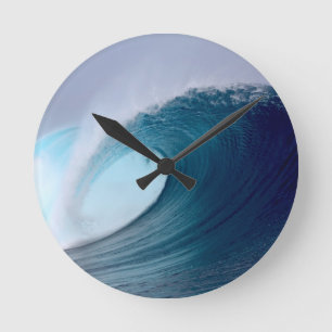 Relógio Redondo Ondas de surf de oceano azul
