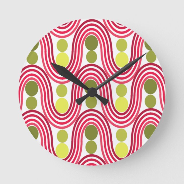 Relógio Redondo Ondas e Círculos (Frente)