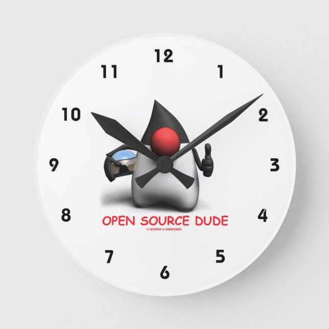 Relógio Redondo Open Source Dude (Desenvolvedor de Software Duke) (Frente)