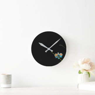 Relógio Redondo Orange Orchid Wall Clock