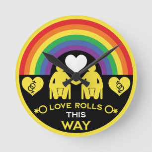 Relógio Redondo Orgulho de incapacidade da cadeira de rodas LGBTQ
