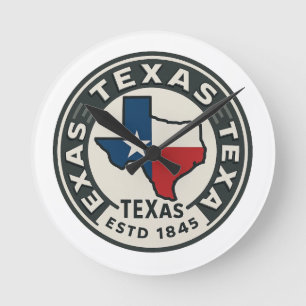 Relógio Redondo Orgulho estatal do Texas