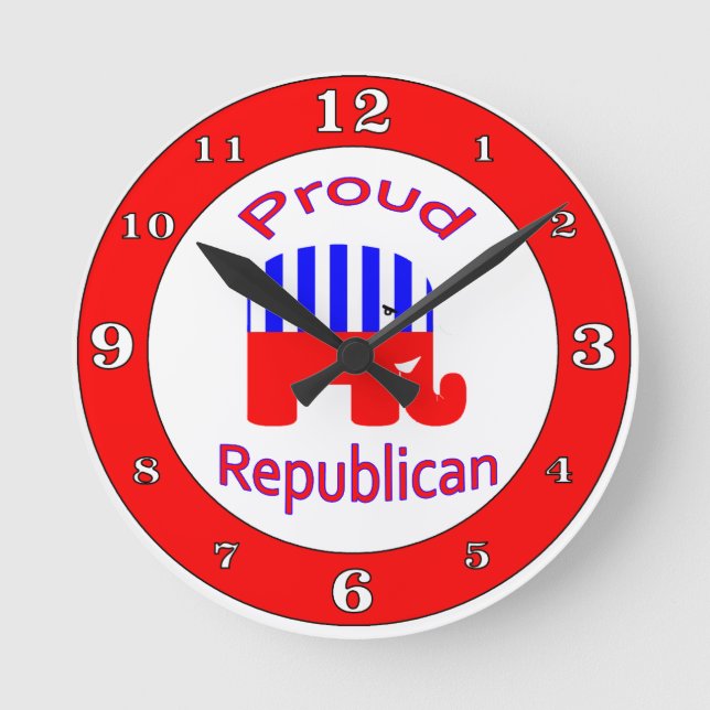 Relógio Redondo Orgulhoso Republicano Numerado (Frente)