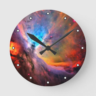 Relógio Redondo Orion Nebula Space Galaxy Pontos de Alto Contraste