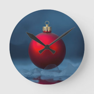 Relógio Redondo Ornamento de Bola de Natal