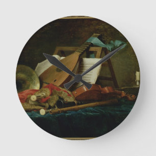 Relógio Redondo Os atributos da música, 1770 (óleo em canvas)