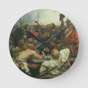 Relógio Redondo Os Cossacks de Zaporozhye escrevendo uma letra