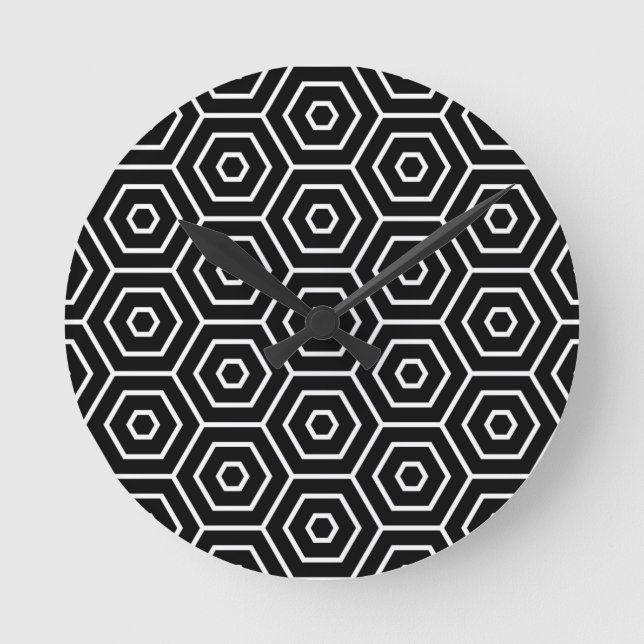 Relógio Redondo Os hexágonos texture o teste padrão geométrico (Frente)