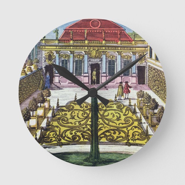 Relógio Redondo Os jardins do parque do mirabelle, Salzburg, Austr (Frente)