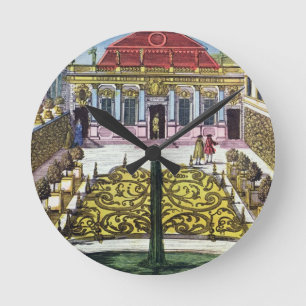 Relógio Redondo Os jardins do parque do mirabelle, Salzburg, Austr