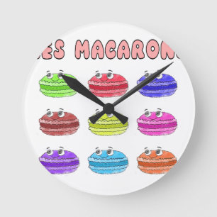 Relógio Redondo Os Macarons são um desenho