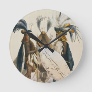 Relógio Redondo Os soldados do tribo Zulu de Exército do rei
