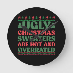 Relógio Redondo Os suéteres de Natal feios estão quentes e superva