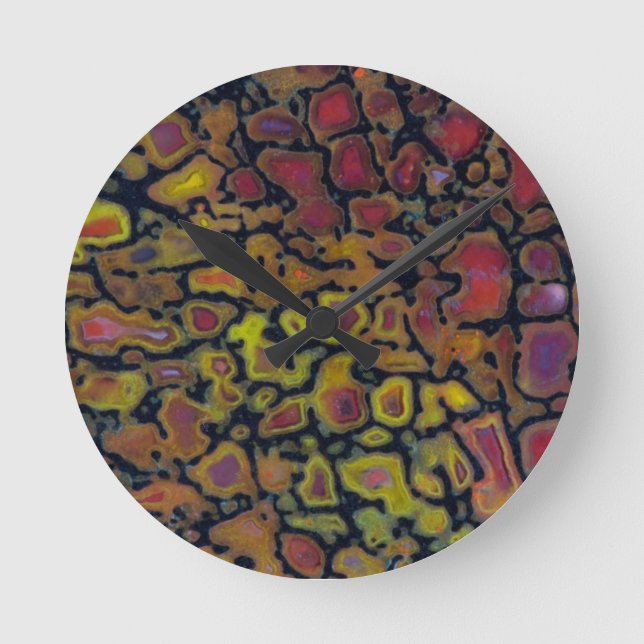 Relógio Redondo Osso do Dinossauro Petrificado (Frente)