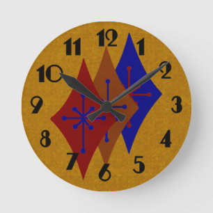 Relógio Redondo Ouro moderno de Starburst do diamante do meio