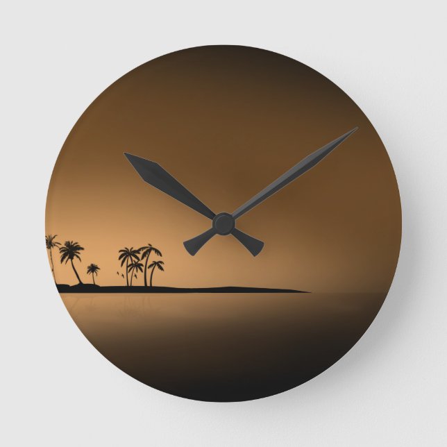 Relógio Redondo Ouro PALM ISLAND SUN (Frente)