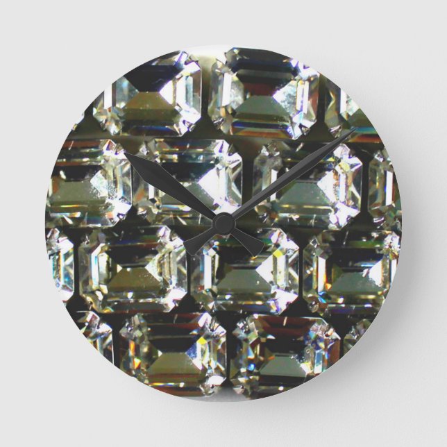 Relógio Redondo Ouros, elegantes pedras de gemido de safra (Frente)