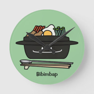 Relógio Redondo Ovo coreano dos vegetais do namul da bacia de