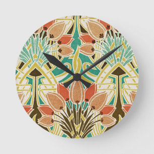 Relógio Redondo Padrão Art Nouveau #11