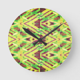 Relógio Redondo Padrão castanho e verde