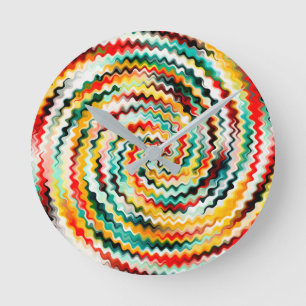 Relógio Redondo Padrão Colorido Multicolorido