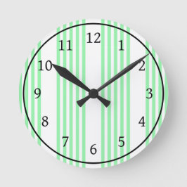 Relógio Redondo Padrão de cinco faixas verde e branco