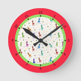 Relógio Redondo Padrão de Girafas