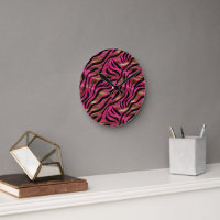 Padrão de Impressão Animal Dourado de Zebra Rosa P
