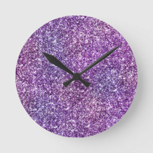 Relógio Redondo Padrão de Na moda Roxo Elegante