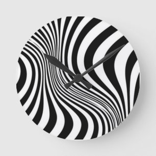 Relógio Redondo Padrão de textura de Impressão de pele zebra-88488