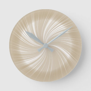 Relógio Redondo Padrão de Twirl Castanho-claro-Na moda moderno