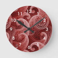 Padrão Exótico de Paisley Vermelho