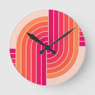 Relógio Redondo Padrão Geométrico do Estilo de Imagem Retroativa d