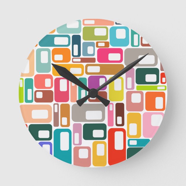 Relógio Redondo Padrão moderno do século médio (Frente)