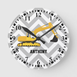 Relógio Redondo Padrão Personalizado De Caminhão De Construção De