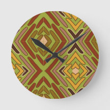 Padrão Tribal Étnico Vermelho Verde Dourado